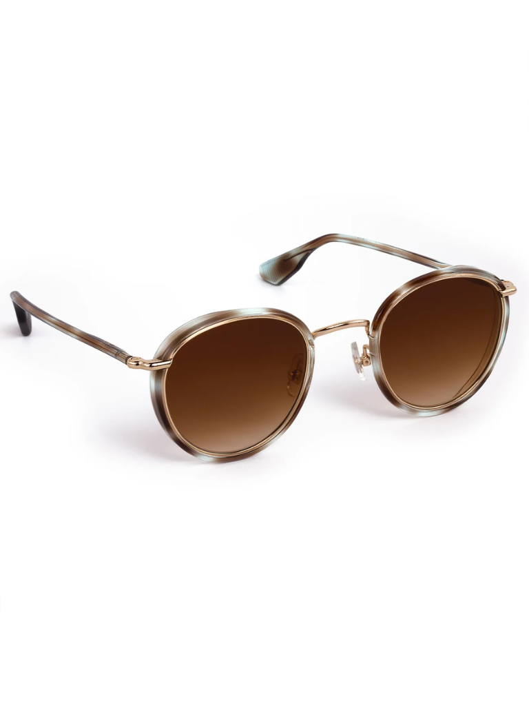 Tate Sunglasses in Aquamarine Tortoise 18K