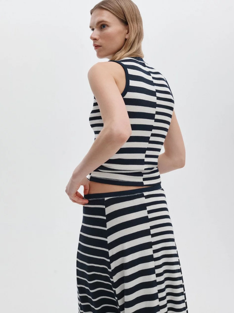 Knit Mix Striped Skirt in Salute Multi