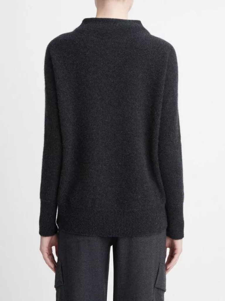 Boiled Funnel Neck Pullover in Heather Charcoal