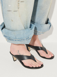 Kat Heeled Thong Sandal in Black