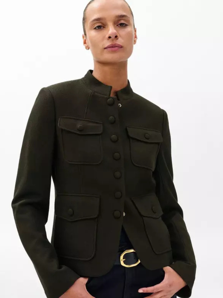 Mercer Wool Blazer in Army