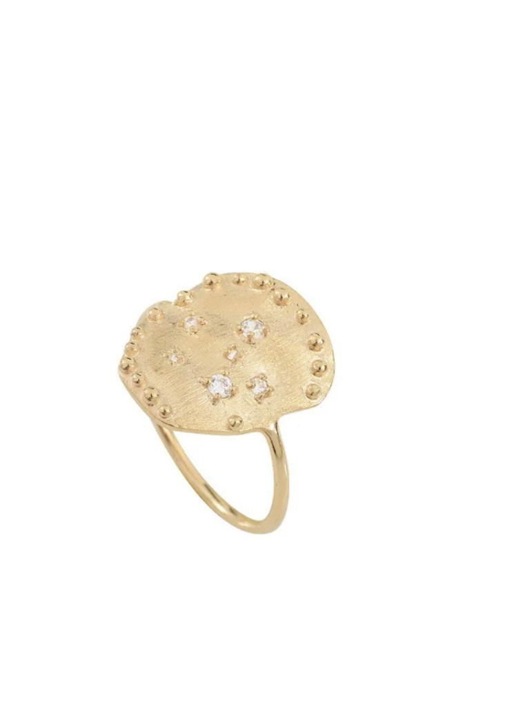 Bianca Ring in White Zircons/Gold