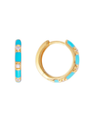 St. Tropez Midi Hoops in Turquoise Enamel/Gold