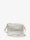 Midi Sac in Silver Specchio Woven Checker