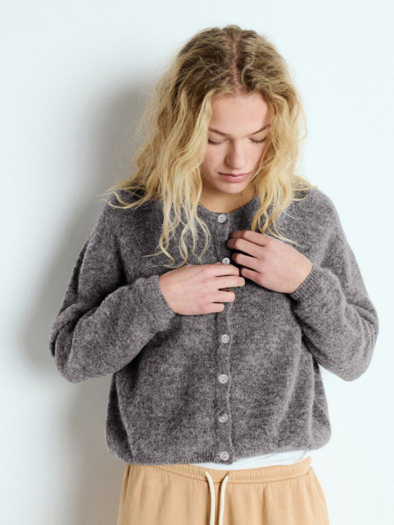 Vitow Cardigan in Steel Melange