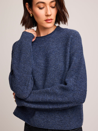 Wanda Crew Neck Sweater in Heather Blue