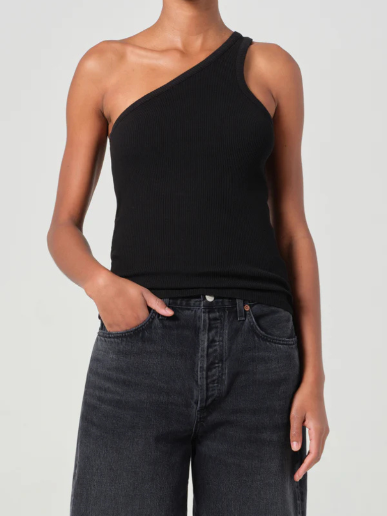 Verica One-Shoulder Tank in Black