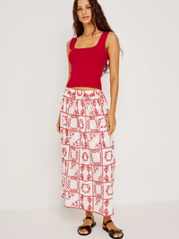 Dax Skirt in Ivory Red Handkerchief