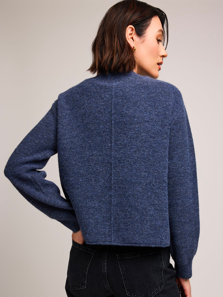 Wanda Crew Neck Sweater in Heather Blue