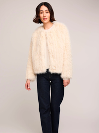 Uma Faux Fur Jacket in Bone