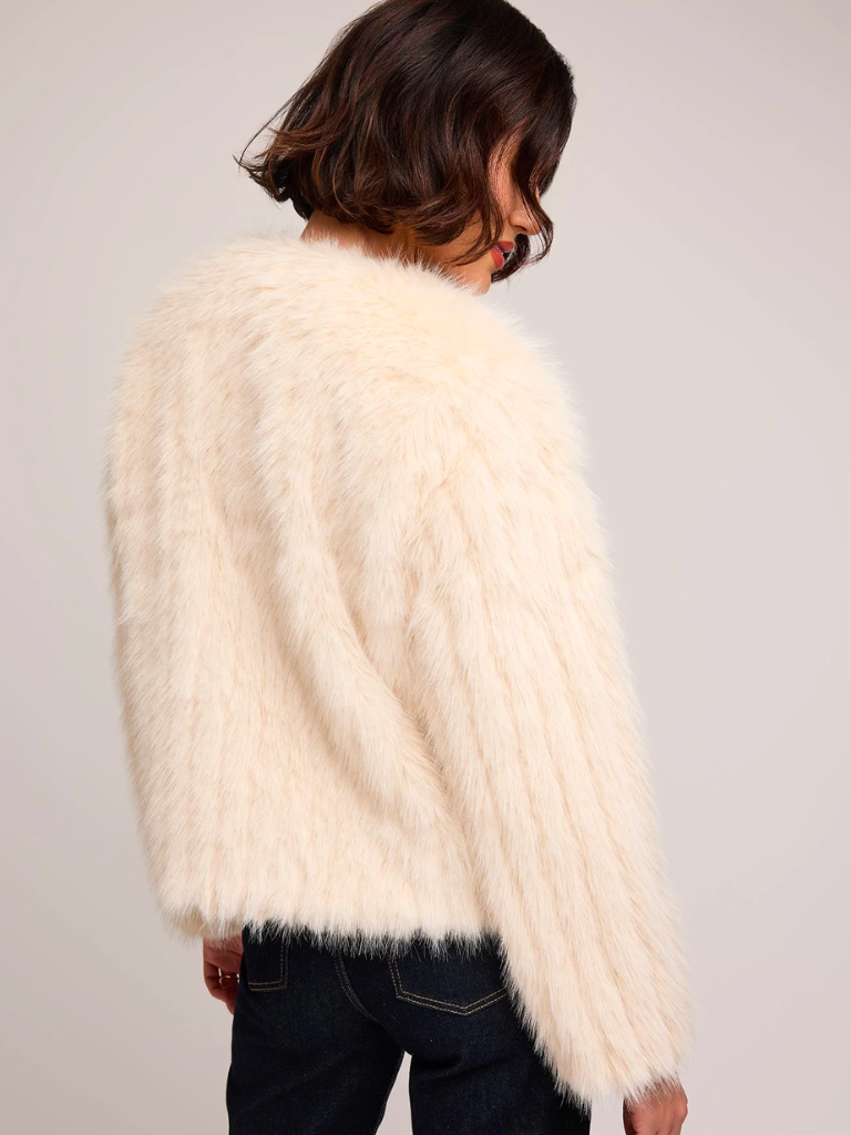 Uma Faux Fur Jacket in Bone