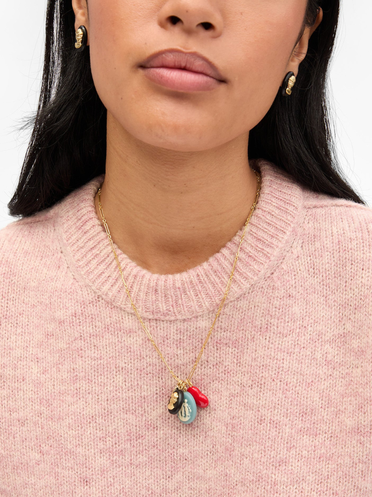 Cameo Charm Necklace in Multi