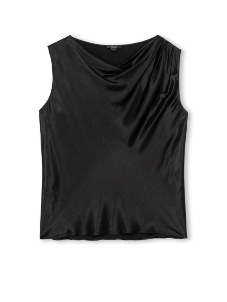 Lilly Cowl Neck Sleeveless Top in Black