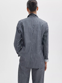 Jennie Striped Poplin Blazer in Salute Stripe