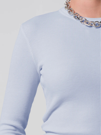 Pilar Waffle Crewneck in Periwinkle