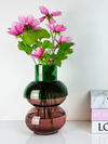 Medium Bubble Flip Vase in Green & Pink