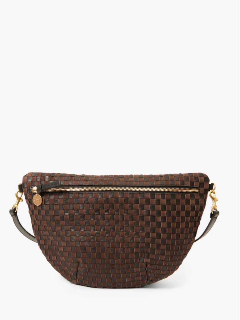 Grande Fanny Pack in Black/Chocolate Woven Checker