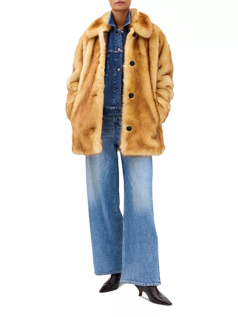 Brenna Faux Fur Jacket in Brown