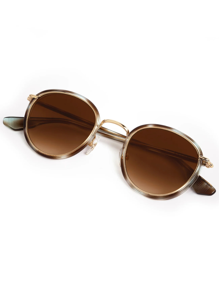 Tate Sunglasses in Aquamarine Tortoise 18K