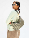 Moyen Messenger in Black/Cream Woven Zig-Zag