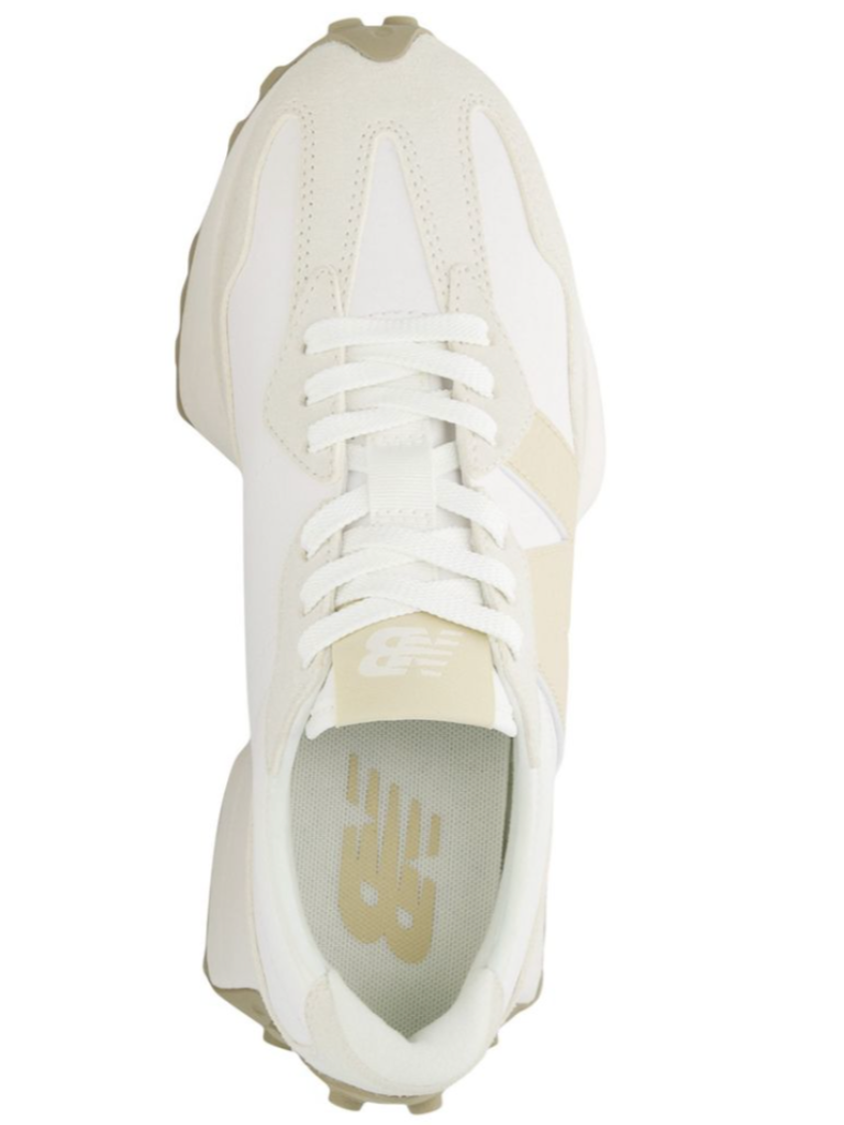 New Balance 327 Sneaker in White/Sandstone