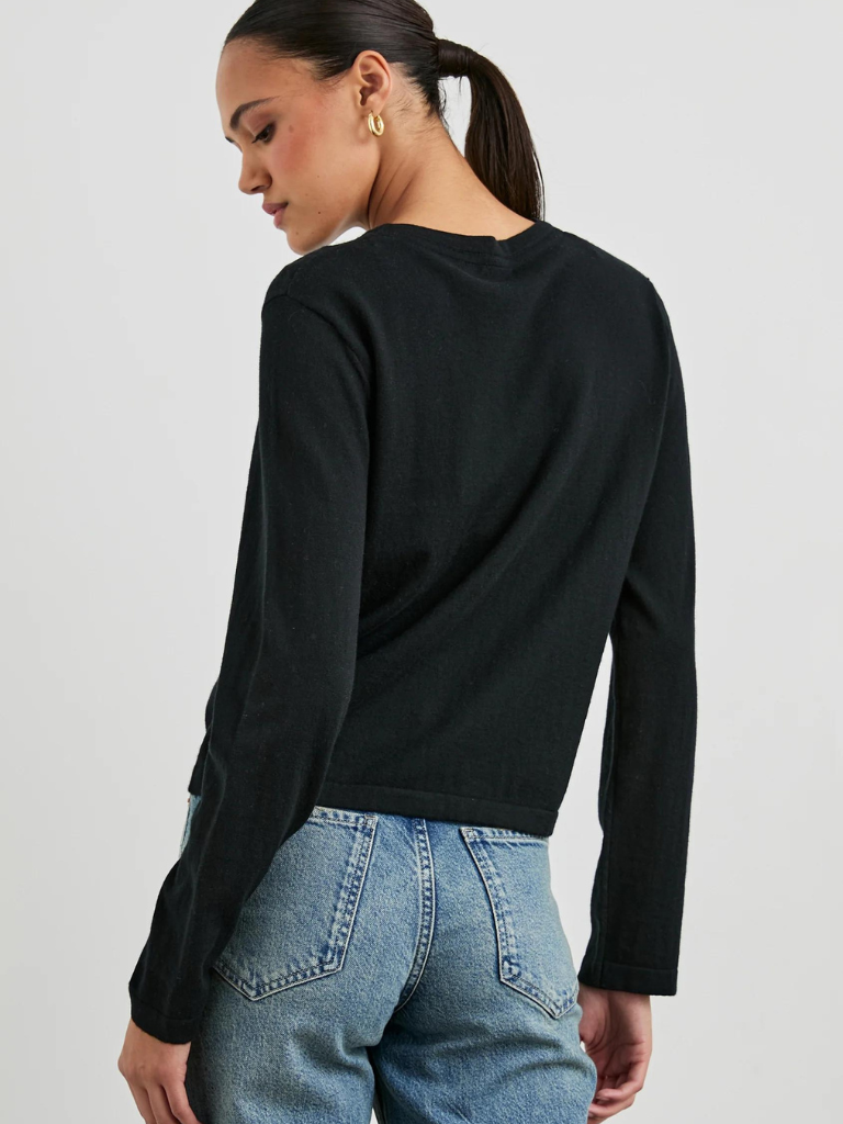 Cotton Cashmere Long Sleeve in Black