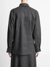 Italian Jaspe Relaxed Button-Front Shirt in Heather Grey
