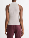 Italian Metallic Alpaca-Blend Mock-Neck Tank in Birch Metallic