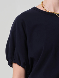 Gia Bubble Tee in Navy