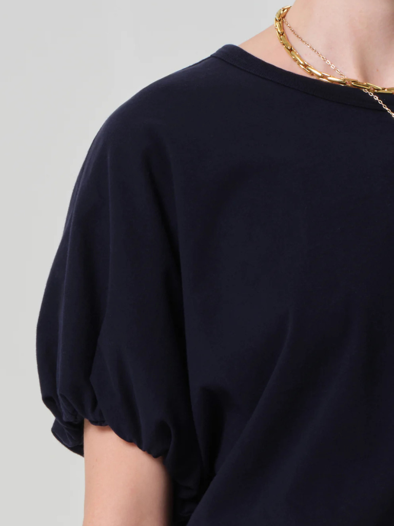 Gia Bubble Tee in Navy