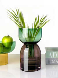 Medium Flip Vase in Green & Pink