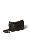 Bobi S Shoulder Bag in Black Croco Cowskin