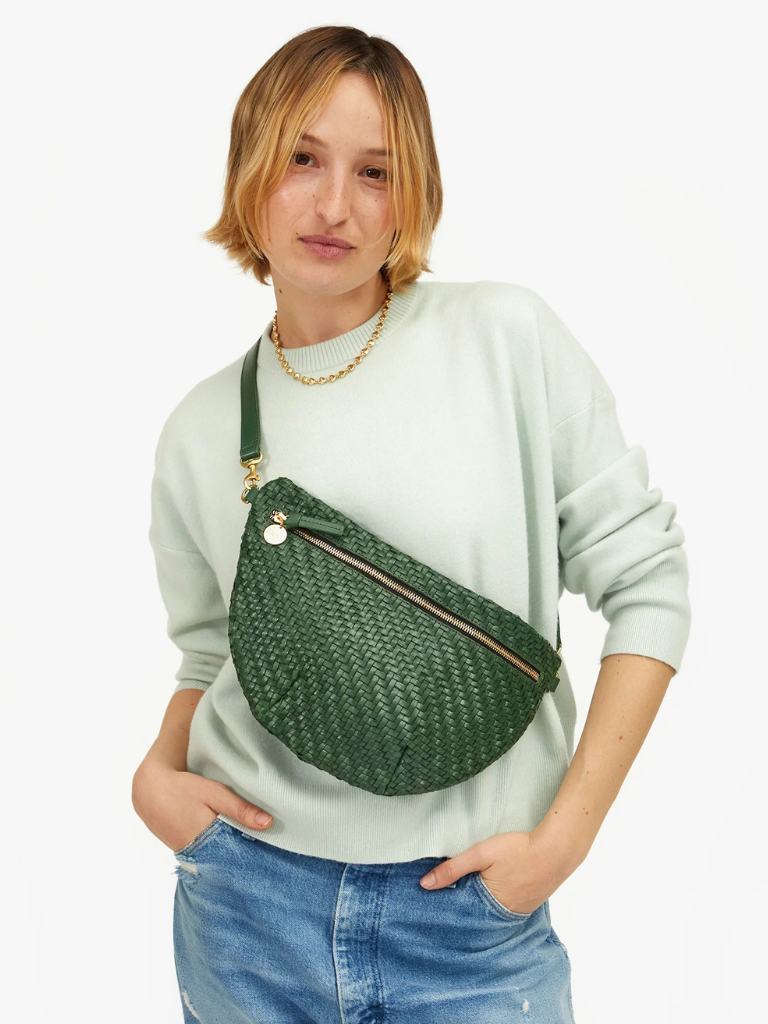 Grande Fanny Pack in Evergreen Woven Zig-Zag