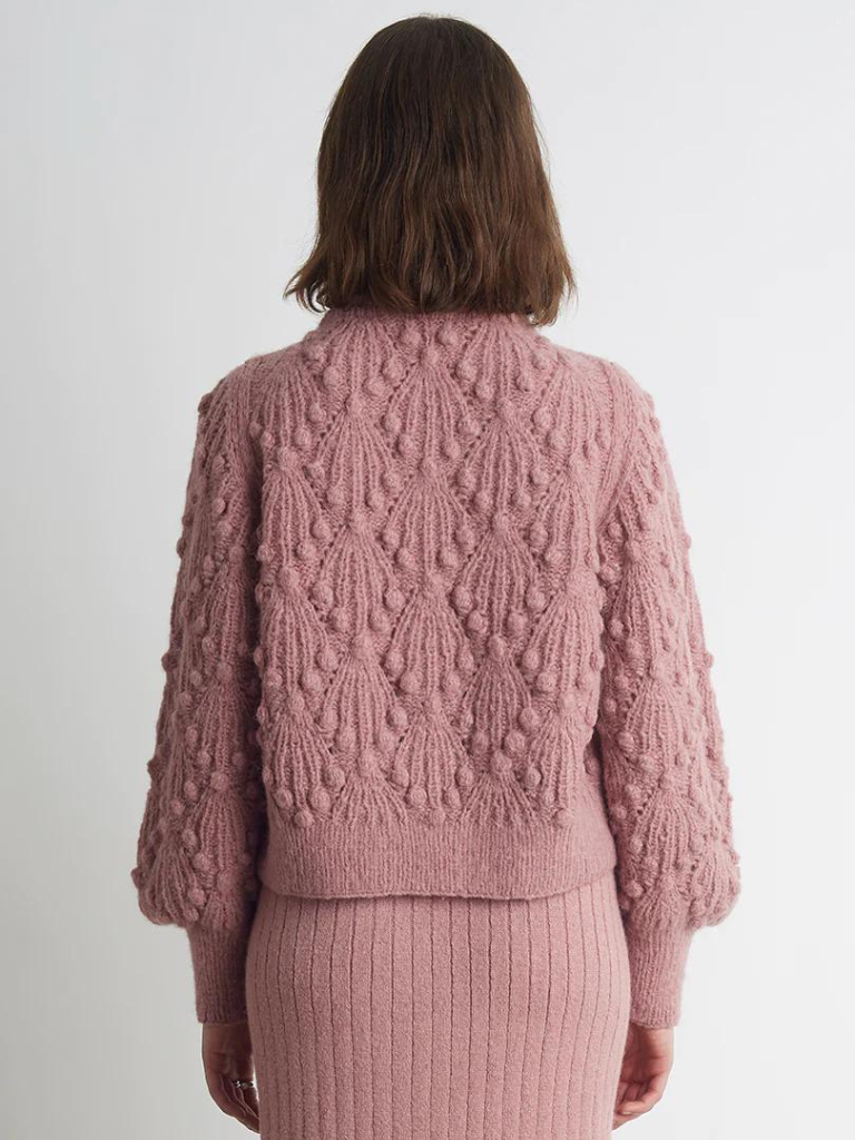 Marissa Textured Sweater in Mineral Pink