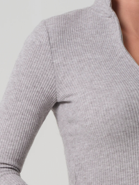 Zip Cardigan in Heather Grey