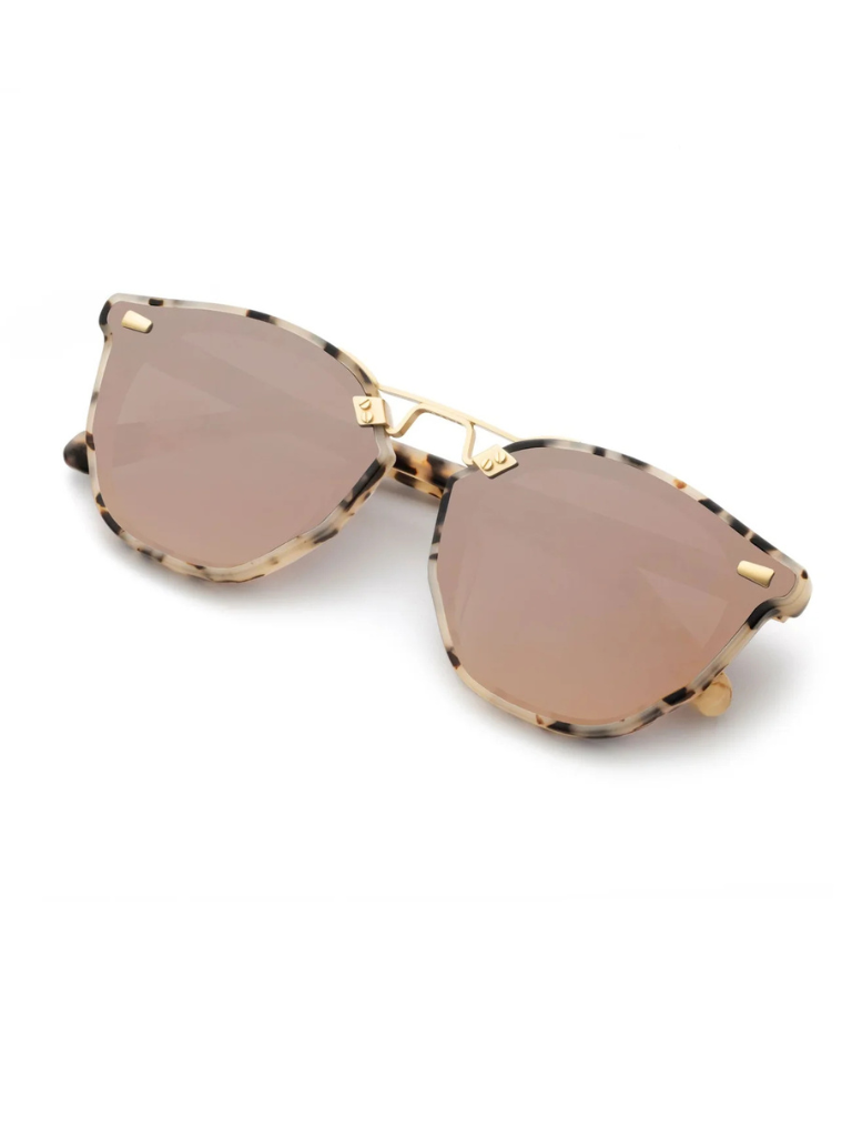 Beau Nylon Sunglasses in Matte Oyster 18k Mirror