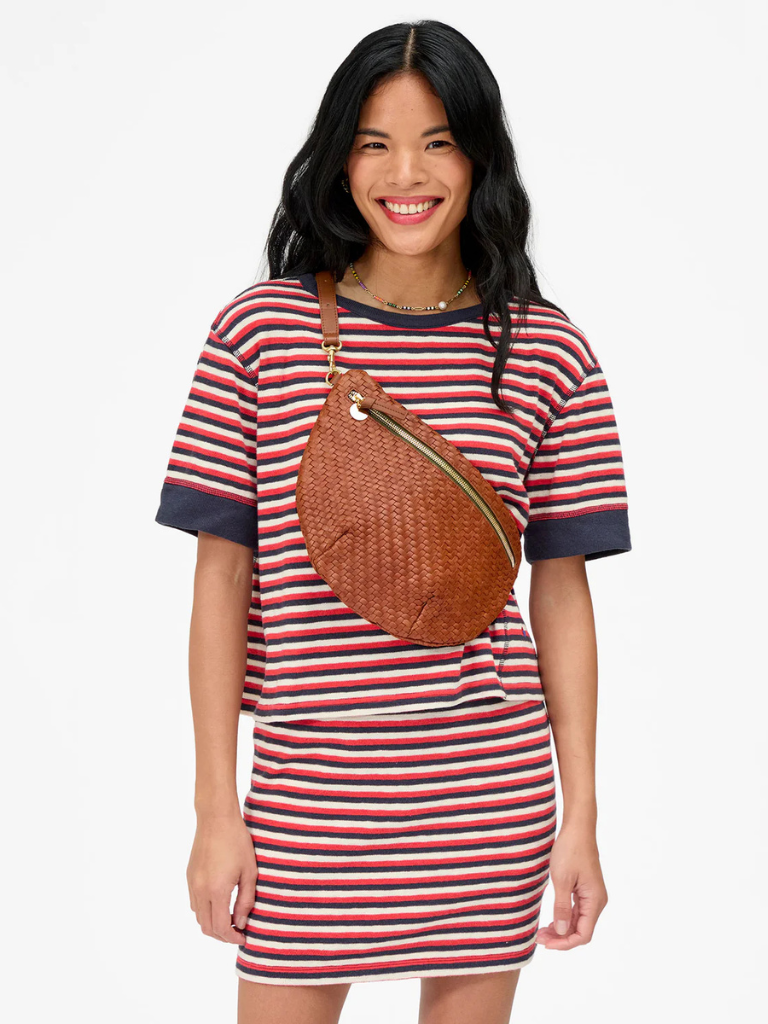 Grande Fanny Pack in Hazelnut Woven Zig-Zag
