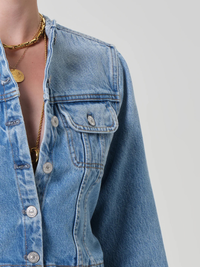 Devin Collarless Jacket in Cecil