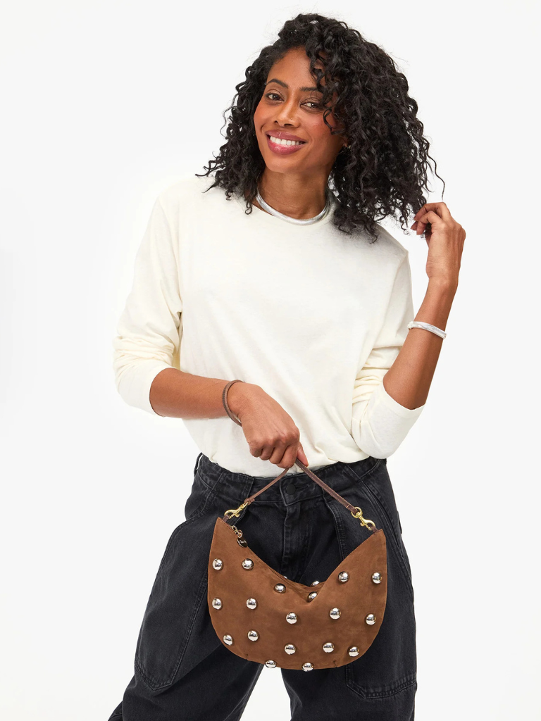 Lune Bag in Smooth Nubuck w/ Studs
