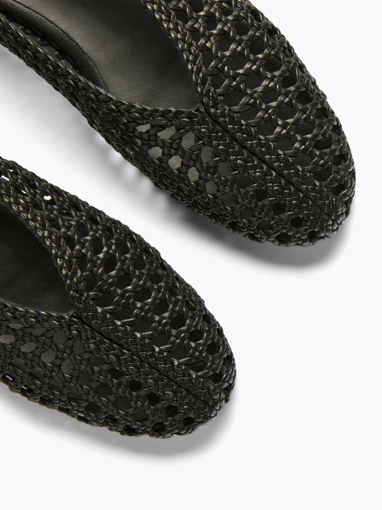 Riley Open Weave Ballet Flat in Black