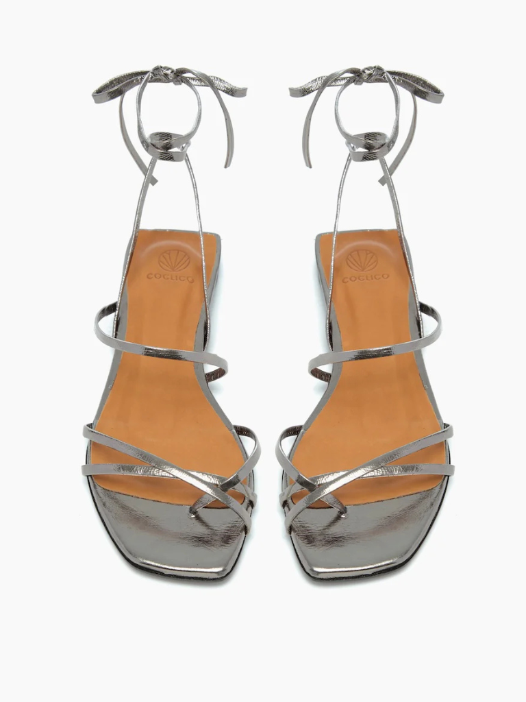 Fatale Gladiator Sandal in Acero Metallic Leather