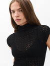 Tana Merino Wool Knit Top in Black