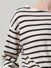 Boat Neck Long Sleeve in Chocolate Stripe