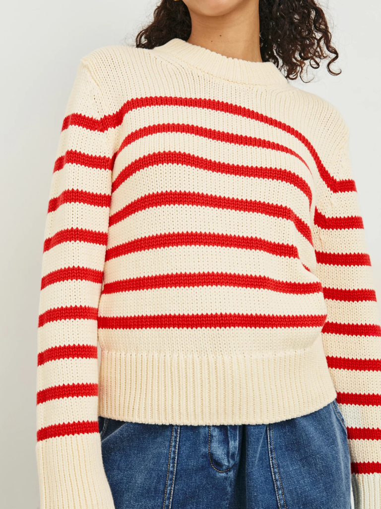 Alise Sweater in Cherry Stripe