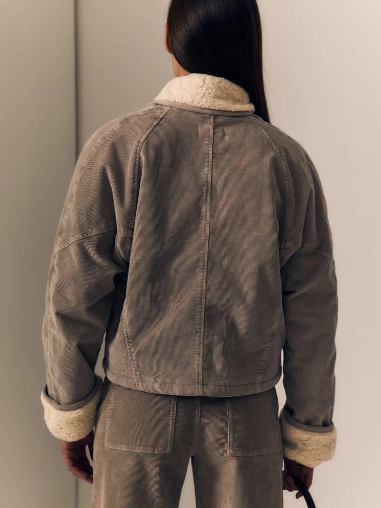 Corduroy Eden Jacket in Soft Taupe