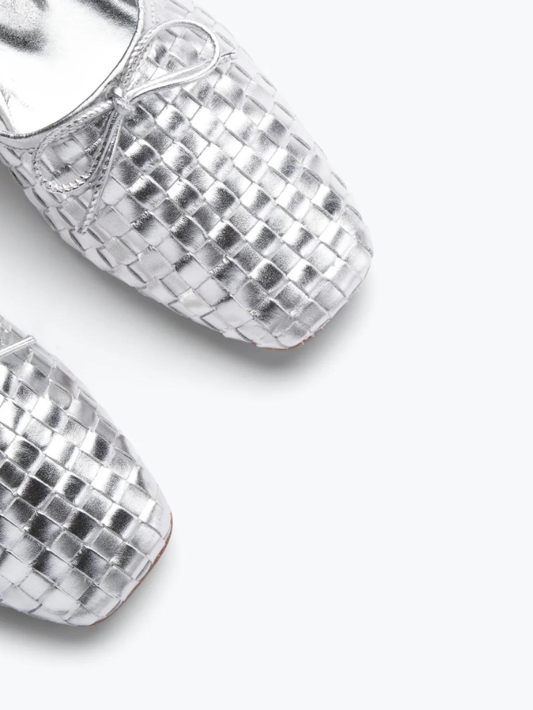 Jada Woven Ballet Flat in Silver