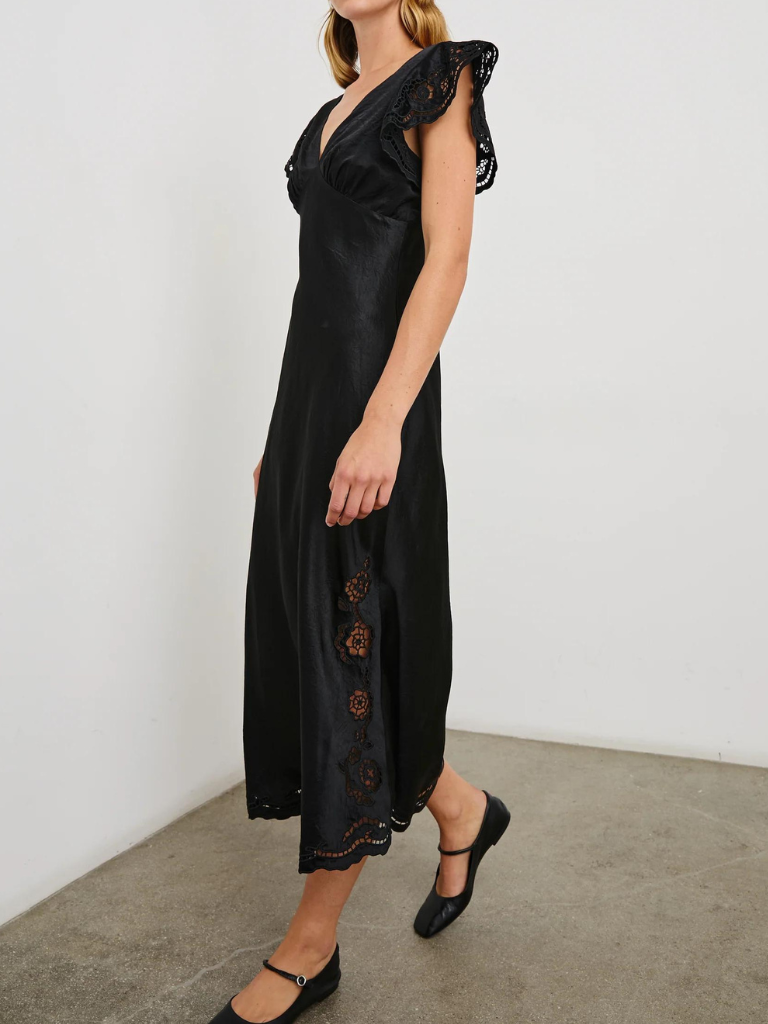 Mckenna Eyelet Dress in Black