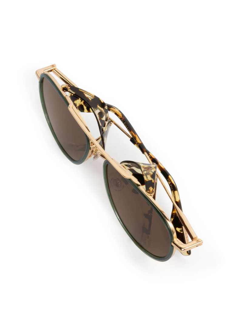 Coleman Sunglasses in Bottle Green/Zulu 18K