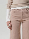 Lyra Wide Leg Crop Corduroy in Pale Stone