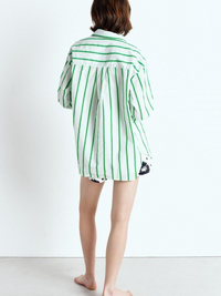 Zatybay Button Down in Lagoon Stripe